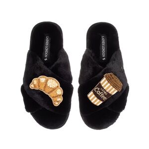 Laines London Coffee & Croissant Slippers